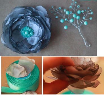Изготовление цветов из ткани