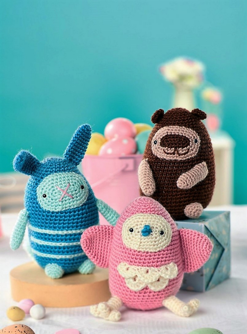 crochet-bird-bunny-and-bear