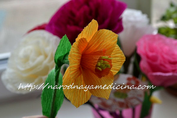 красивые цветы из гофрированной бумаги