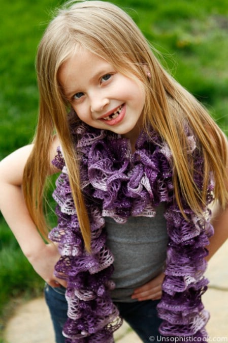 Frilly Knit Scarf - 30 Super Easy Knitting and Crochet Patterns for Beginners