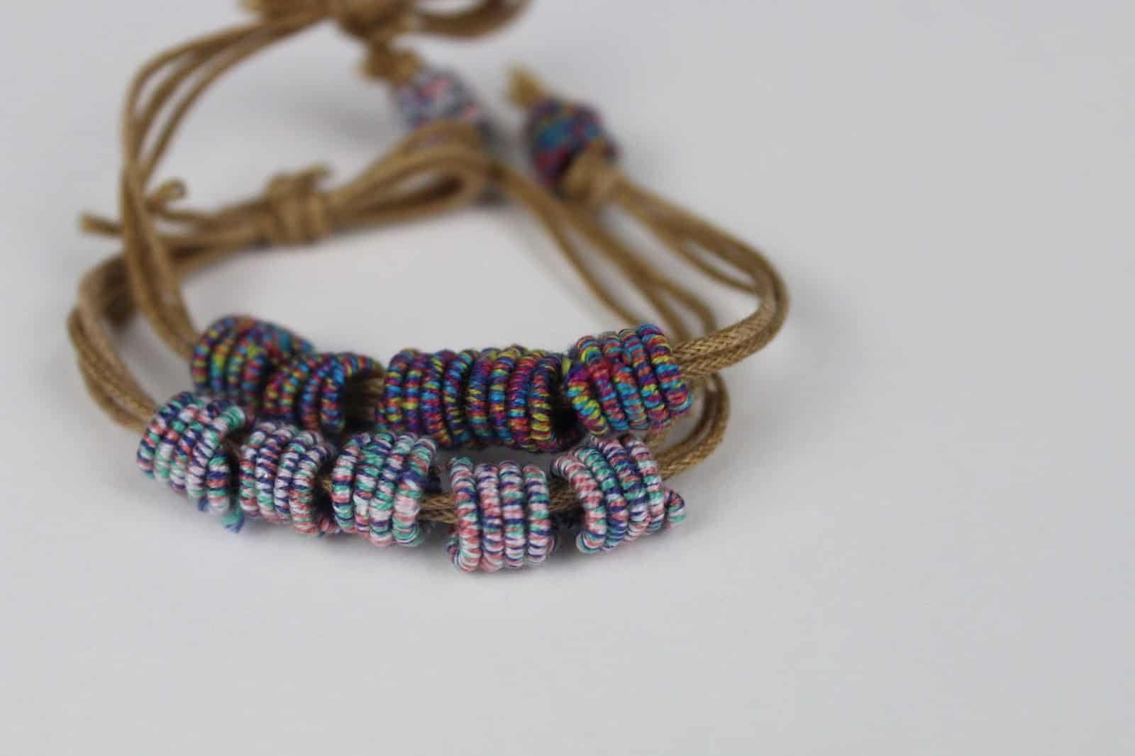 Diy wrapped embroidery thread beads