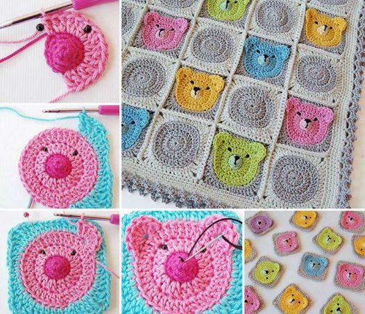 Teddy Granny Square Blanket Adorable DIY Crochet Teddy Bear Blanket