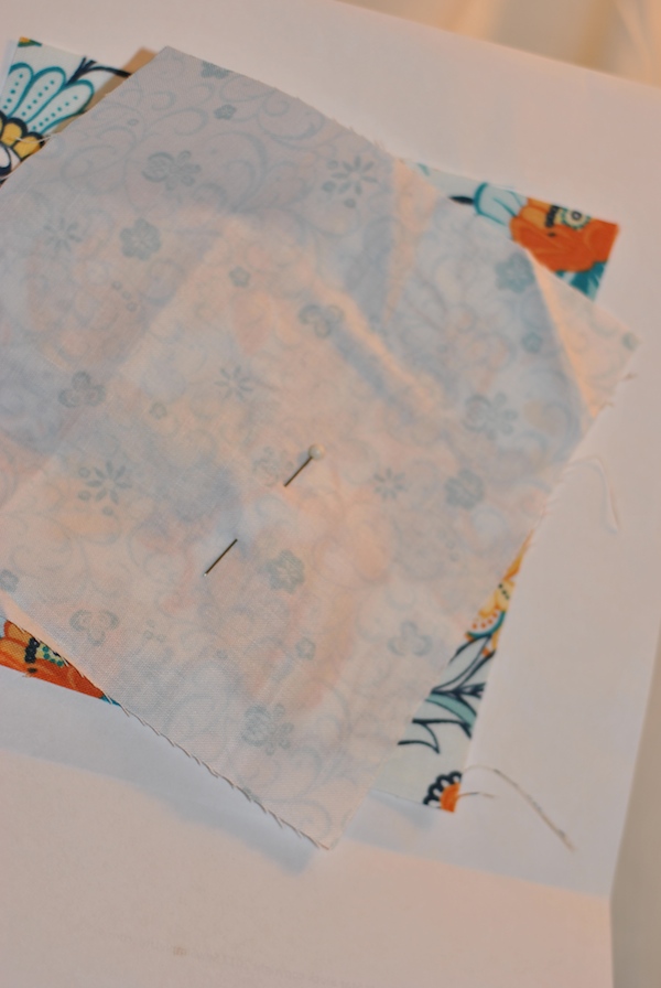 Placing paper on top of fabric