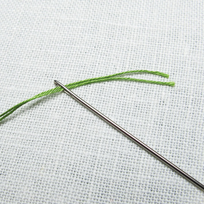 thread both cut ends into the needle