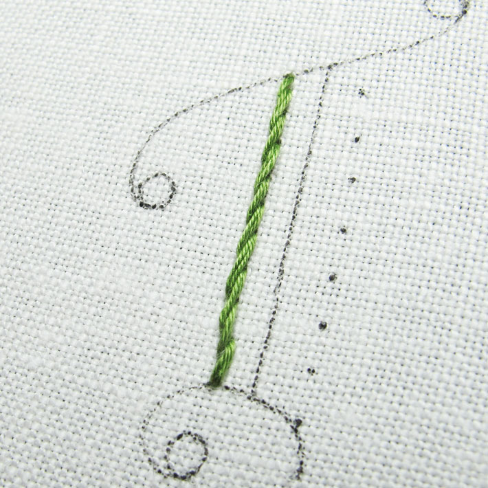 continue stitching until the line is completed