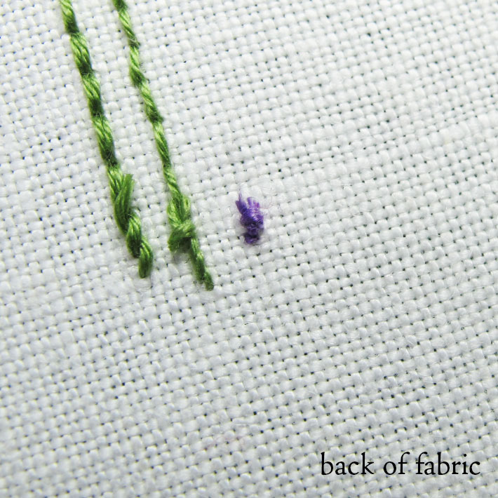 trim the threads close on the back of the fabric
