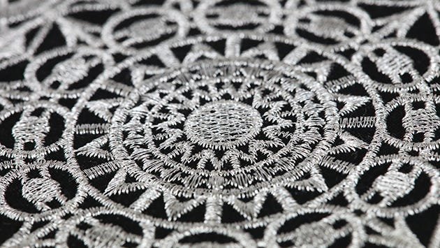 Metallic thread embroidery