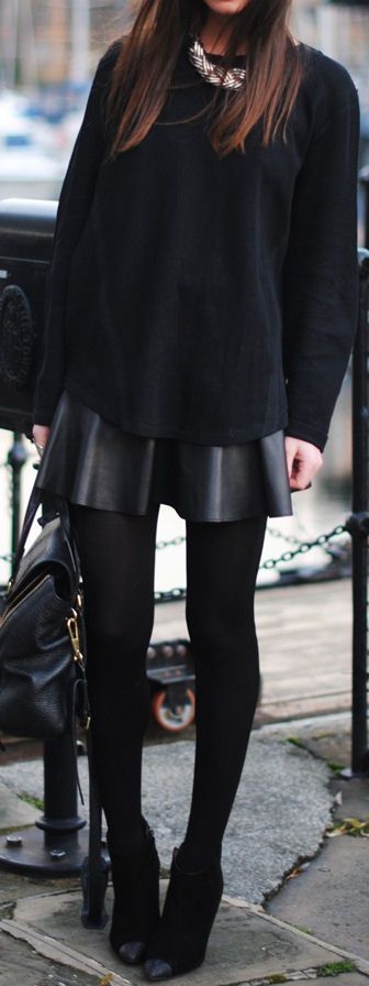black opaque tights