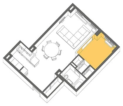 Adding a room to a studio apartment