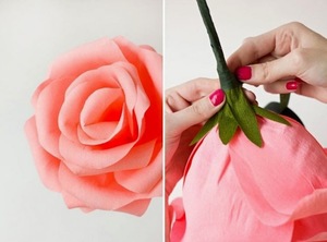  розы из крепированной бумаги своими руками