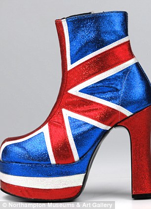 Union Jack Glitter Platform Boot made by Shellys (c1997). No-one can forget Ginger