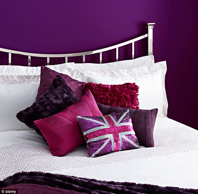 Stimulating: But bedrooms that are painted purple could encourage creativity and stop the brain from relaxing