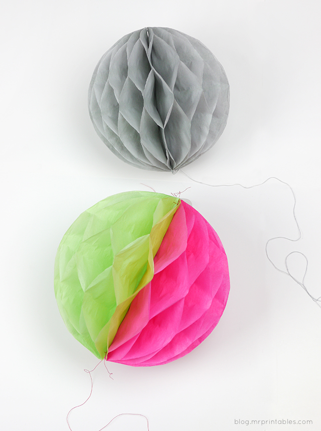 DIY How to make honeycomb pom-poms from tissue paper