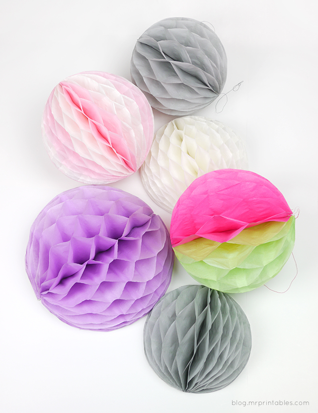 DIY How to make honeycomb pom-poms from tissue paper