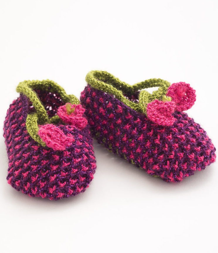 Free Knitting Pattern for Blossom Booties