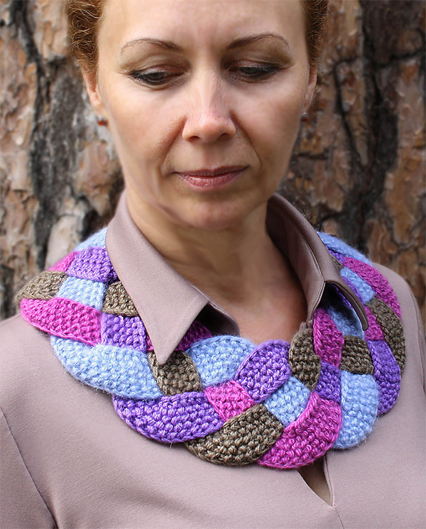 Free Knitting Pattern for Easy Braid-It Bright Cowl