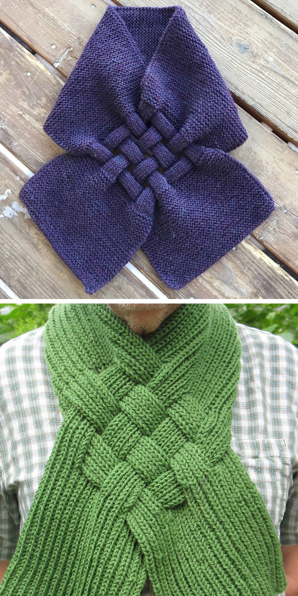 Free Knitting Pattern for Celtic Knot Looped Scarf
