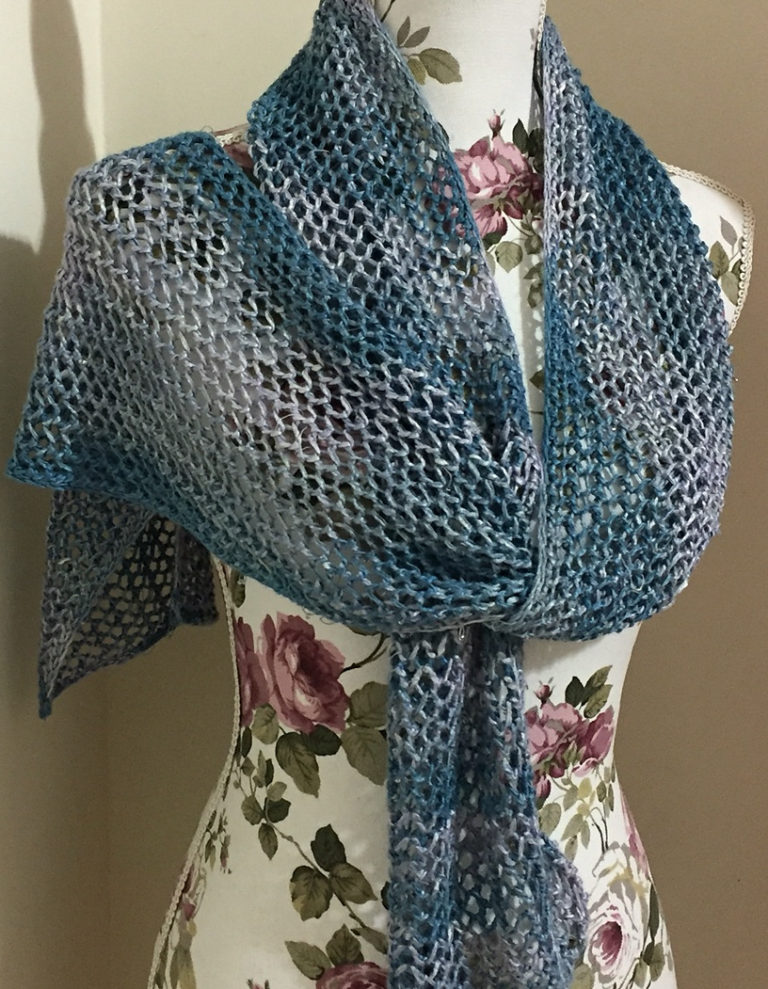 Free Knitting Pattern for One Row Repeat Lace Scarf