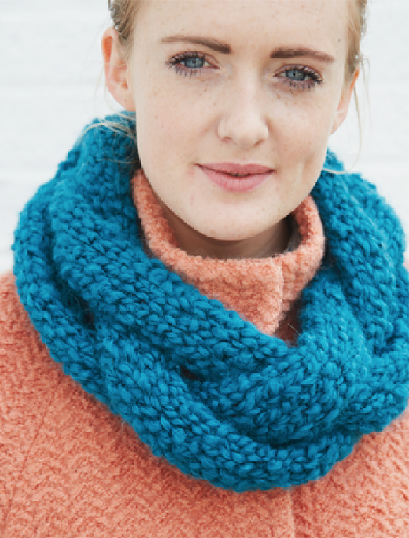 Free Knitting Pattern for Easy One Skein Plaited Cowl