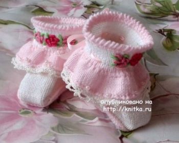 Пинетки для новорожденных Софья, мастер - класс от Оксаны Усмановой