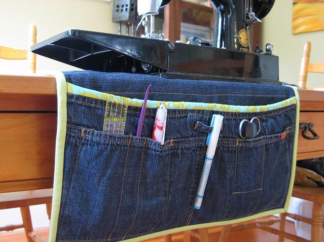 Пошив коврика из старых джинсов органайзер для швейных принадлежностей