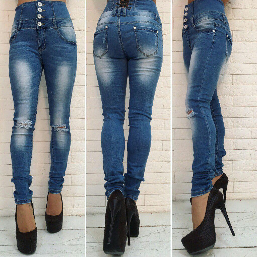 Женские джинсы высокая талия
