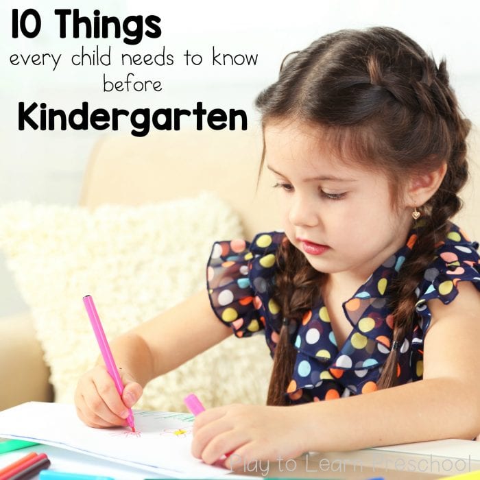 Things Children need to Know before Kindergarten