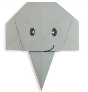 Мордочка слона оригами видео