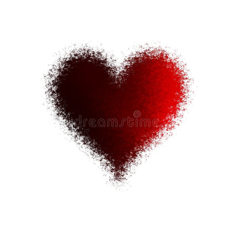 Beautiful abstract diffuse red heart on white background royalty free illustration