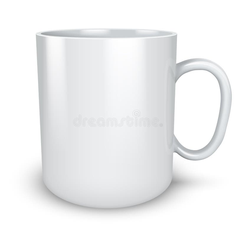 Blank white mug vector illustration