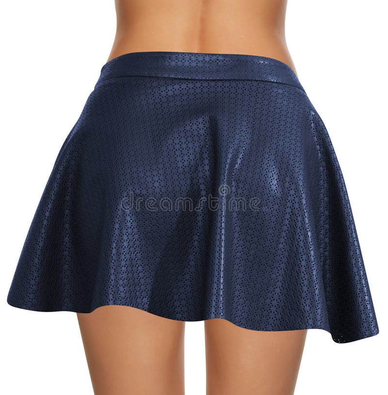 Blue Skirt on female stock photo