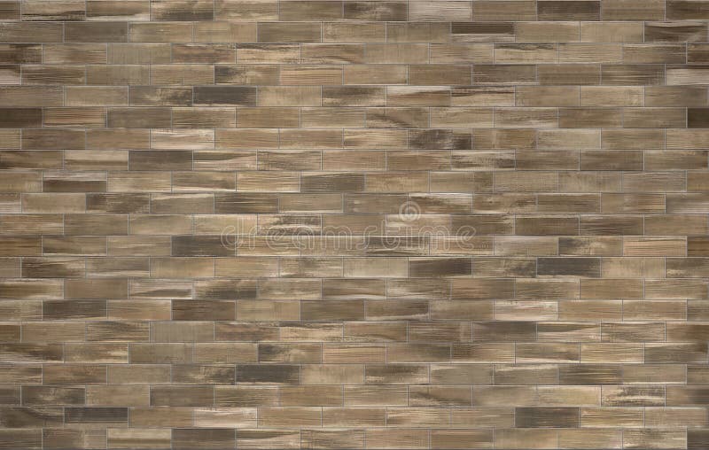 Brick shaped brown wood tiles plank, seamless texture stock photography