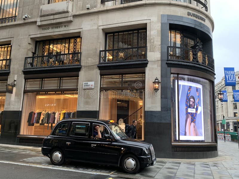 Burberry luxury fashion store in Regent Street London, England. Burberry Group PLC is a British luxury fashion house headquartered in London, England. Its main royalty free stock images
