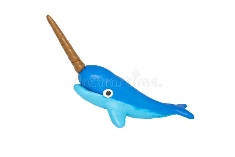 Cartoon characters, Narwhal isolated on white background with clipping path royalty free illustration