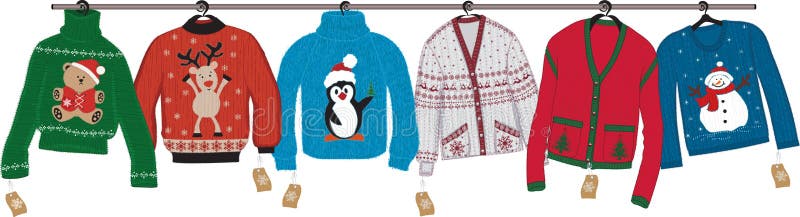 Christmas sweaters royalty free illustration