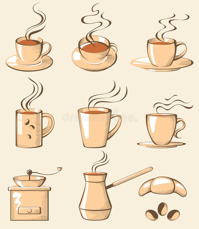 Coffe icons stock illustration