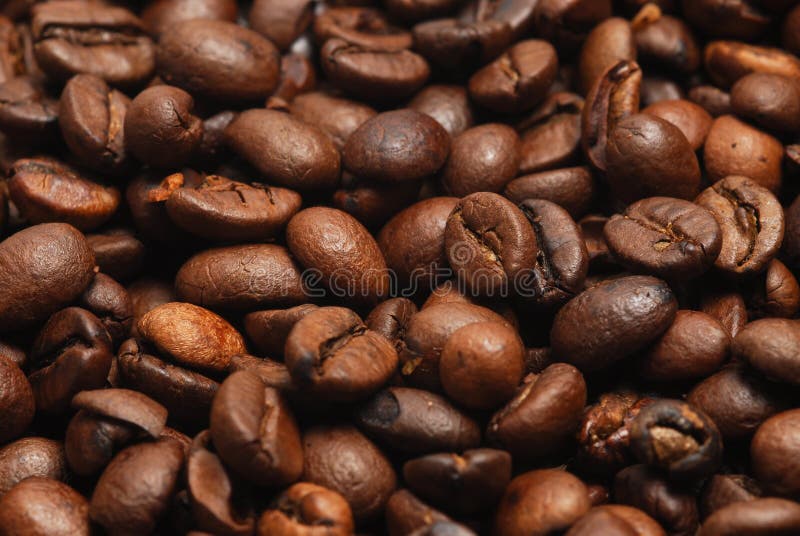 Coffee bean. Macro textured coffee beans background stock photos