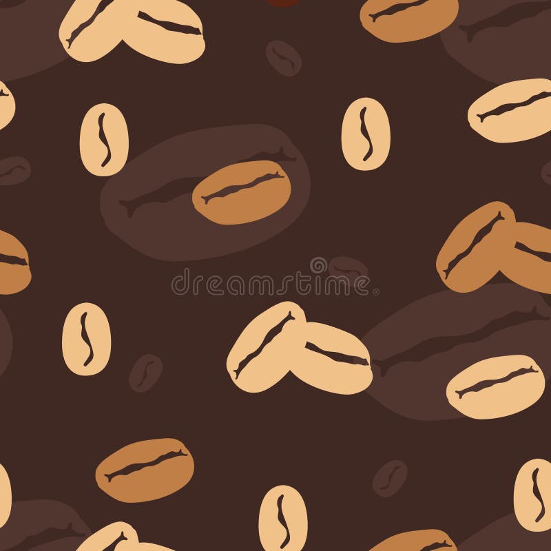 Coffee Bean Cafe Seamless Pattern Repeatable Wallpaper Background.  royalty free illustration