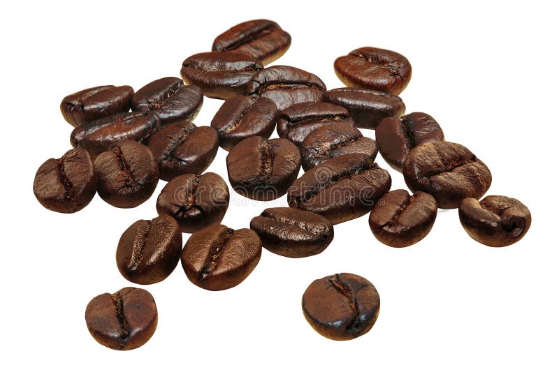 Coffee bean isolated on white background. Brown coffee bean isolated on white background stock photo