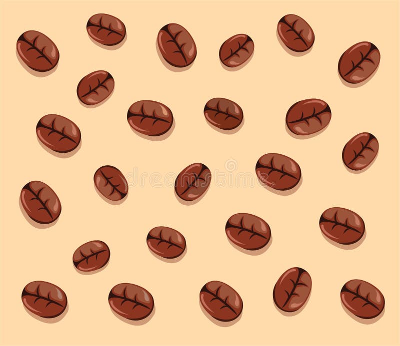 Coffee bean seamless pattern coffee cafe theme background vector. Eps 10 stock illustration