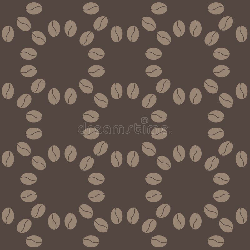 Coffee bean seamless pattern. Decorative seamless coffee bean pattern. Circles coffee grains vector illustration