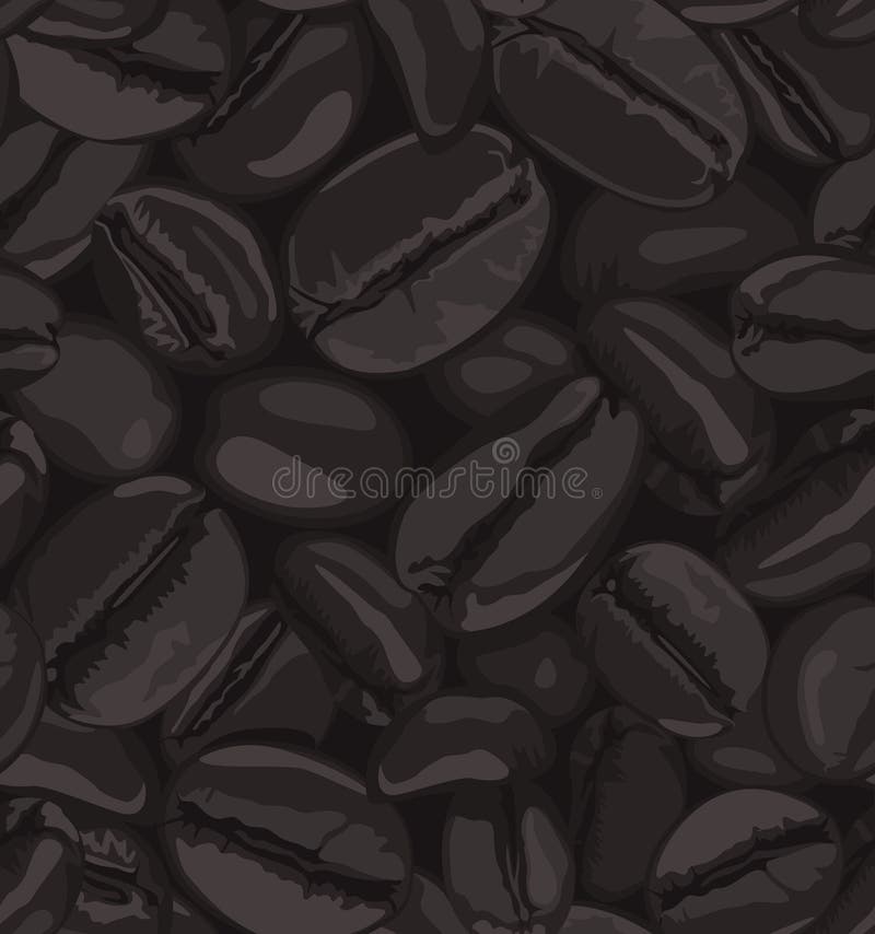 Coffee Beans Seamless Patterns. Coffee pattern with brown random beans .eps 10 vector stock illustration royalty free illustration
