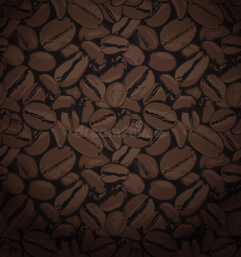 Coffee Beans Seamless Patterns, coffee pattern with brown random beans. Eps 10 vector stock illustration vector illustration