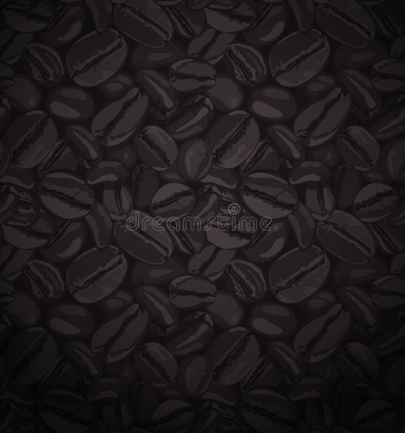 Coffee Beans Seamless Patterns, coffee pattern with brown random beans. Eps 10 vector stock illustration royalty free illustration