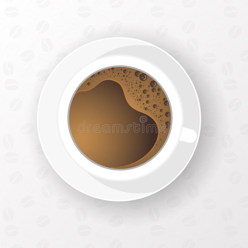 Coffee cup with coffee bean seamless pattern background. Vector illustration stock illustration