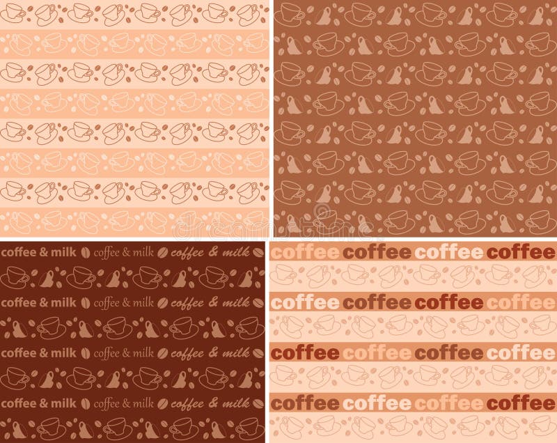 Coffee cups - vector seamless patterns with coffee beans and cups. Coffee cups - vector seamless patterns with coffee beans and  cups vector illustration