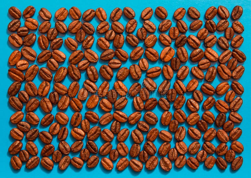 Coffee pattern. On a blue background royalty free stock photos