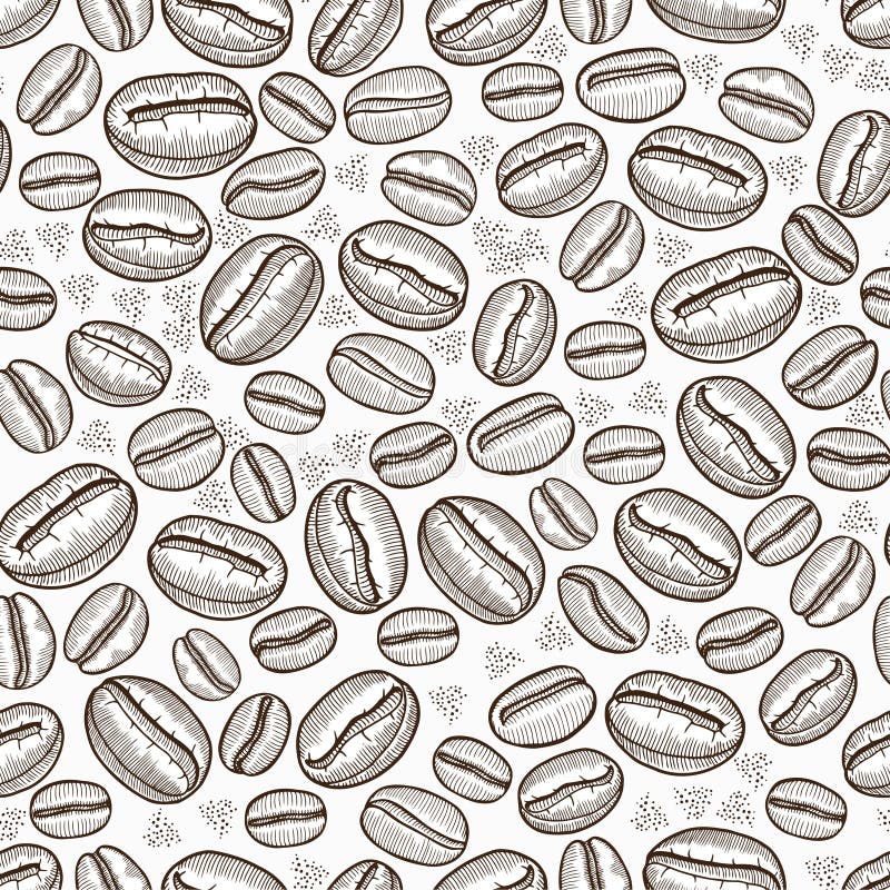 Coffee seamless pattern. Coffee. Vector seamless pattern Vintage style illustration royalty free illustration