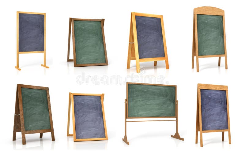 Collection of wooden boards for the menu or training royalty free stock photography
