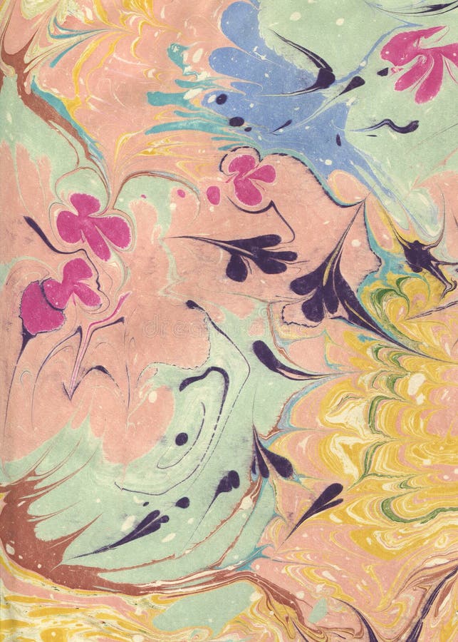 Colorful ebru art. Marbled paper background. vector illustration